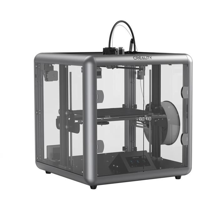 Creality Sermoon D1 Imprimante 3D fermée haute précision Carte mère silencieuse 280x260x310mm, 8Go TF Carte 200g filament PLA blanc