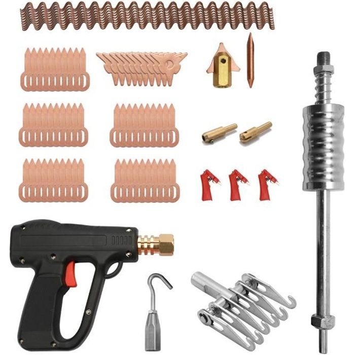 81 pcs Dent Extracteur Kit De Réparation De Carrosserie Outils De Soudage Par Soudure Électrodes Spotter Soudeuse Machine Enlever