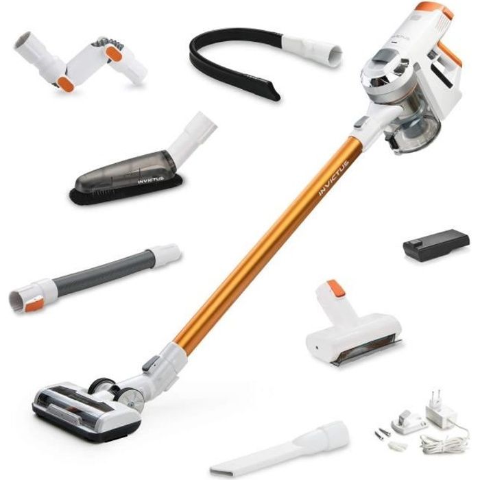 Genius Invictus X5 Aspirateur sans Sac et sans Fil 2 en 1 avec Puissance d'aspiration de 180 W et lumières LED intégrées, Batterie