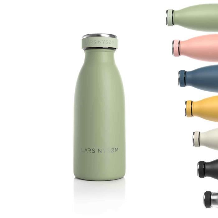 Gourde d'eau étanche en acier INOX pour Le Sport, la Bicyclette, Les Enfants - 'Ren' - LARS NYSØM - 350ml - Sage