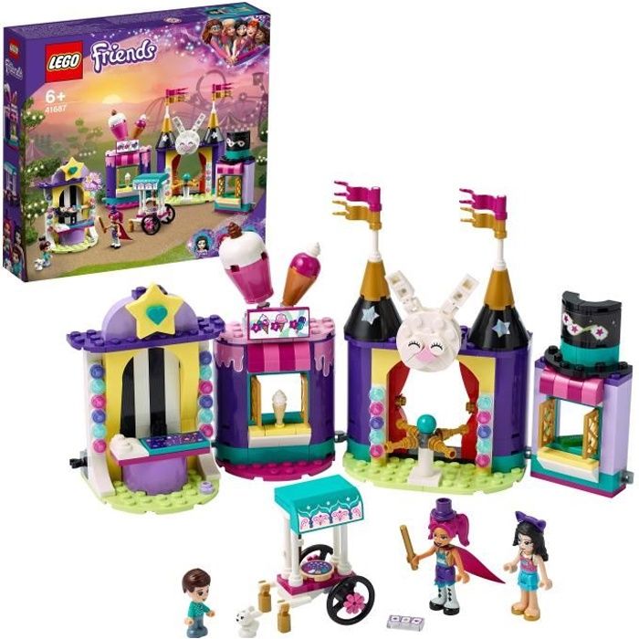 LEGO® 41687 Friends Les stands de la fête foraine magique, parc d’attraction, mini-poupées, cadeau pour enfant de 6 ans et plus