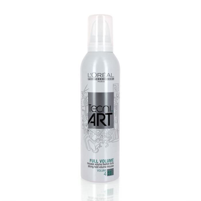 L'Oréal Professionnel, Mousse fixation forte Full Volume Tecni Art 250ml, Coiffant Mousse Cheveux