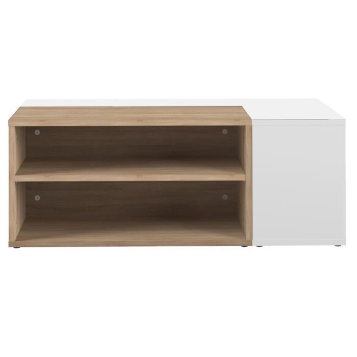 Miliboo - Table basse design bois et blanc amovible