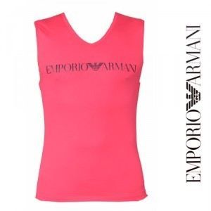 ARMANI Débardeur Homme Rouge Fluo