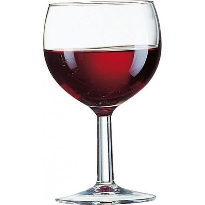 Verre à Vin Ballon à Pied 25 cl (lot de 12 ) Coupe Bistrot Restauration Transparent - H.14 x Dia.7,5 cm