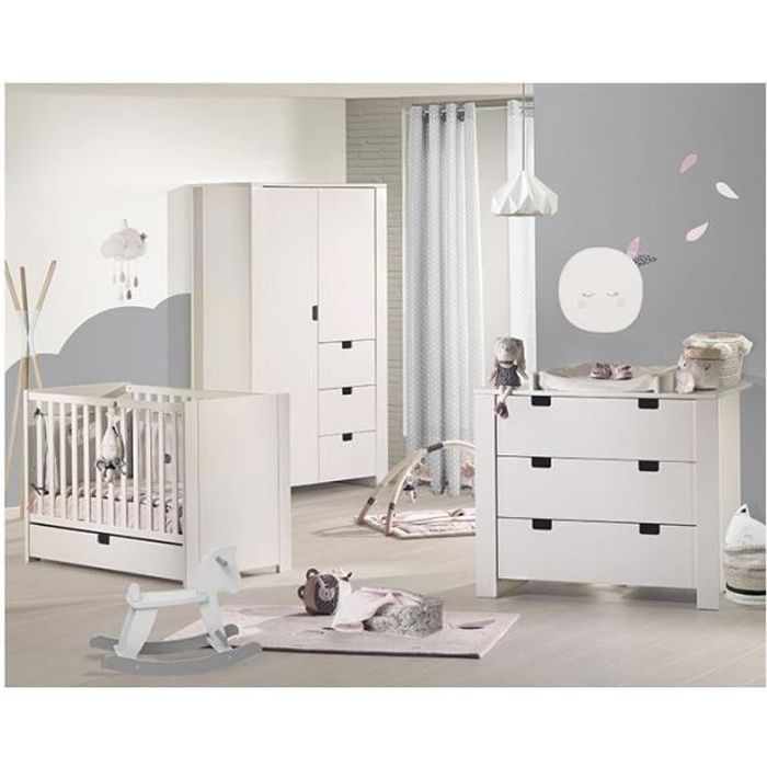 Chambre complete bebe Sauthon City Blanc
