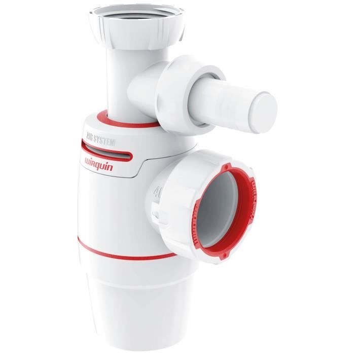 WIRQUIN - Siphon d'évier Néo Air Ø40 mm + prise Machine à laver