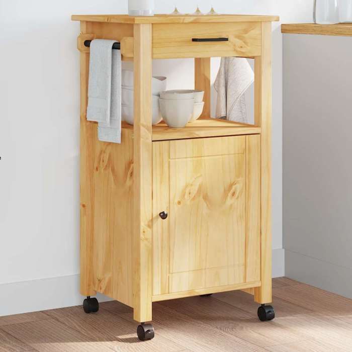 vidaXL Chariot de cuisine MONZA 48x40x885 cm bois massif de pin 376088