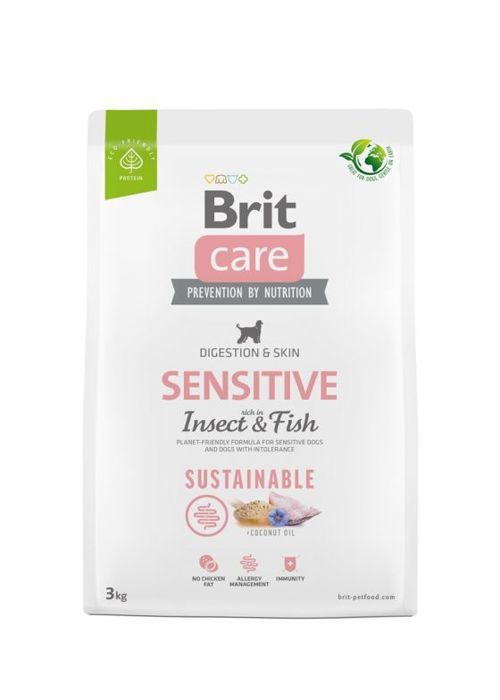 Croquette - BRIT - SS Sensible Insectes et Poissons - 3kg - Peau et pelage - Sans gluten