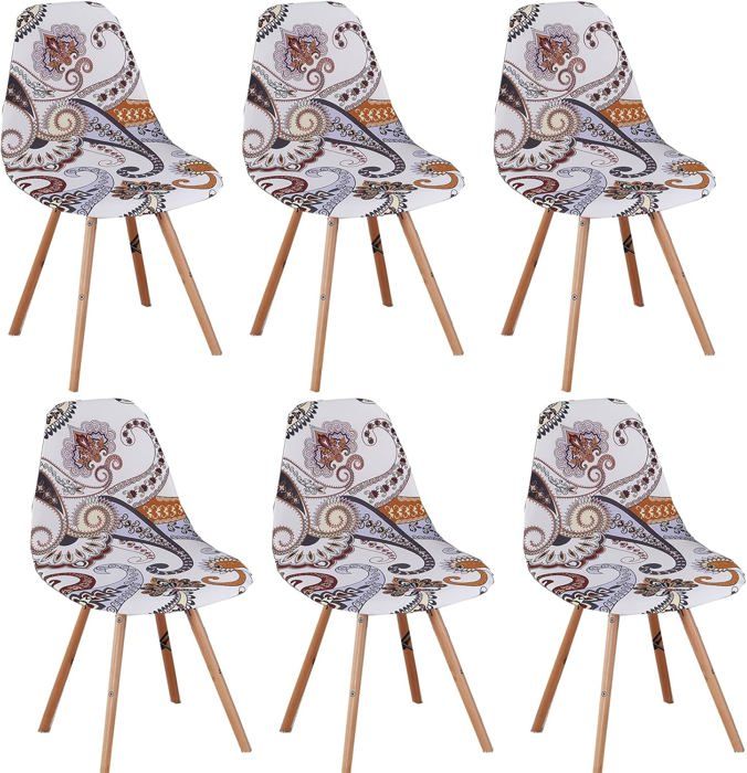 6Pcs Housse de Chaise Scandinaves Extensible Housse de Chaise de Salle à Mangermotif médiéval sur fond blanc 6Pcs Housse de Chaise Scandinaves Extensible Housse de Chaise de Salle à Mangermotif médiéval sur fond blanc