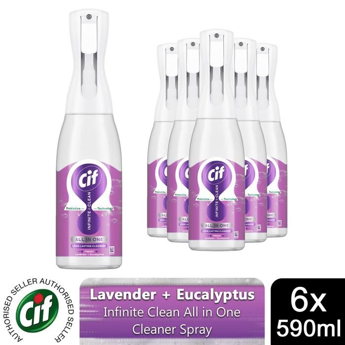 Cif Infinite Clean All in One Cleaner Spray, Lavender & Eucalyptus 6 Pk ...