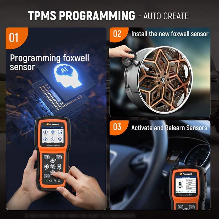 thumbnail image 2 of Foxwell T1000 TPMS Activation & Programming Tool - 2022 Version For All Cars 2 of 4