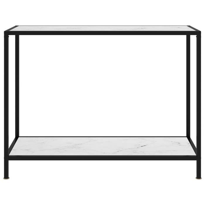 JILLS - Console Meuble - charge 20 kg - Table console - VIDAXL - Blanc 100x35x75cm Verre trempé OCT15844378