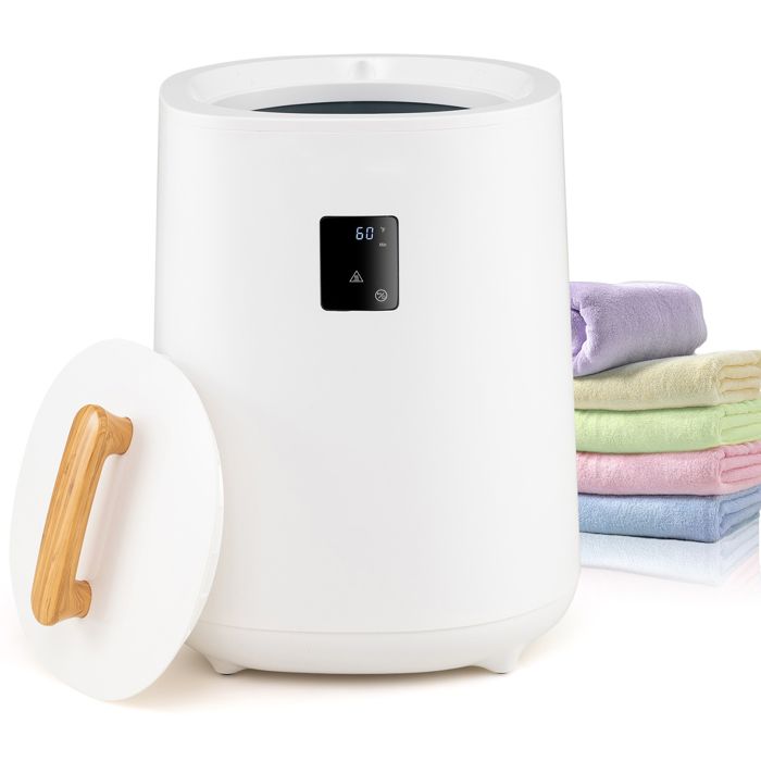 Chauffe-Serviettes Esthetique - RELAX4LIFE - 18L - Température Élevée 139℃ - Support de Disque Parfumé - Affichage LED - Blanc