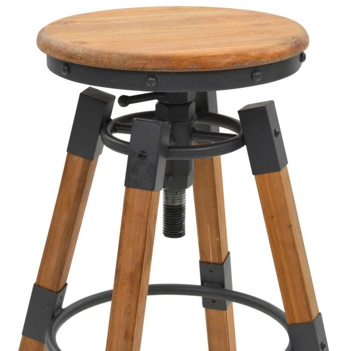 Brun Tabourets de bar/de club - LOUMEI -[lot de 2] - Pour 2 personnes - Chaises de cuisine bois de sapin solide 861659