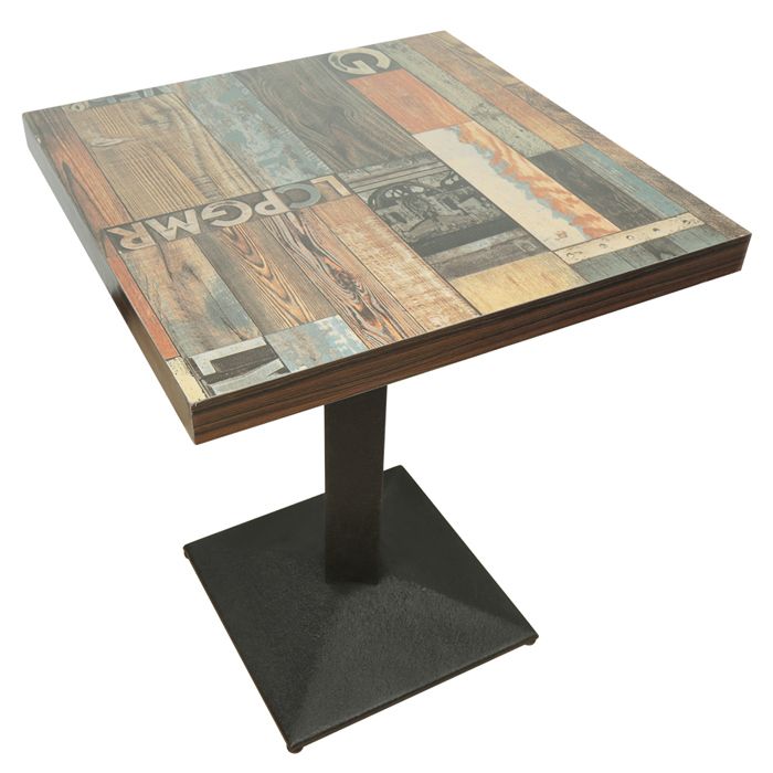 KEDIA Table Carrée à pied Unique (Sol Floral Vintage) Table Carrée à pied Unique de Style Européen Robuste et Durable