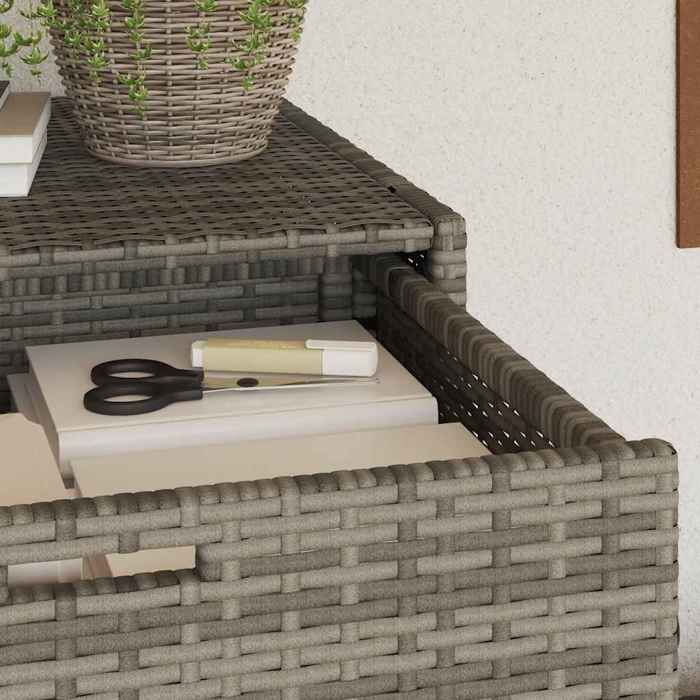 Gris Meuble dextérieur/Coffre jardinage - SARAZYJ - Armoire de rangement de jardin - gris 105x55x113cm - résine tressée Hot12062197