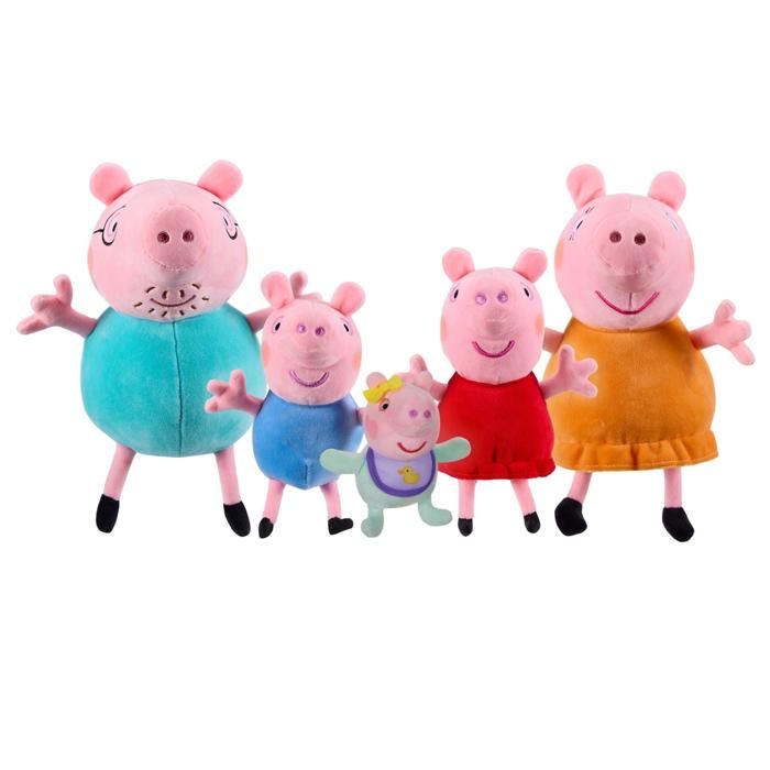 Coffret de 5 peluches - PEPPA PIG - Peppa Pig - peluches super-douces - idéal câlins - Papa Pig 23 cm