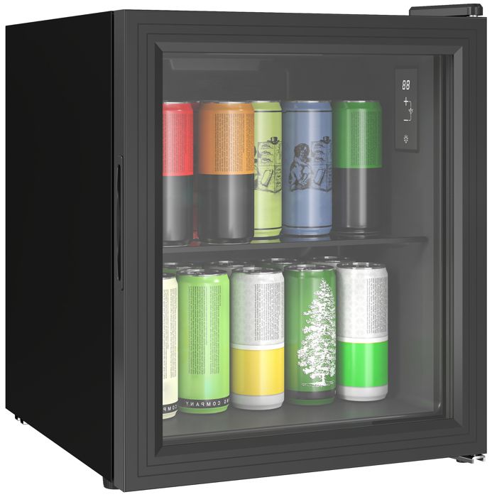 Réfrigérateur à boissons - HOMCOM - 46L 59 canettes - pose libre - écran tactile éclairage LED - verre trempé - 423x40x55cm - noir