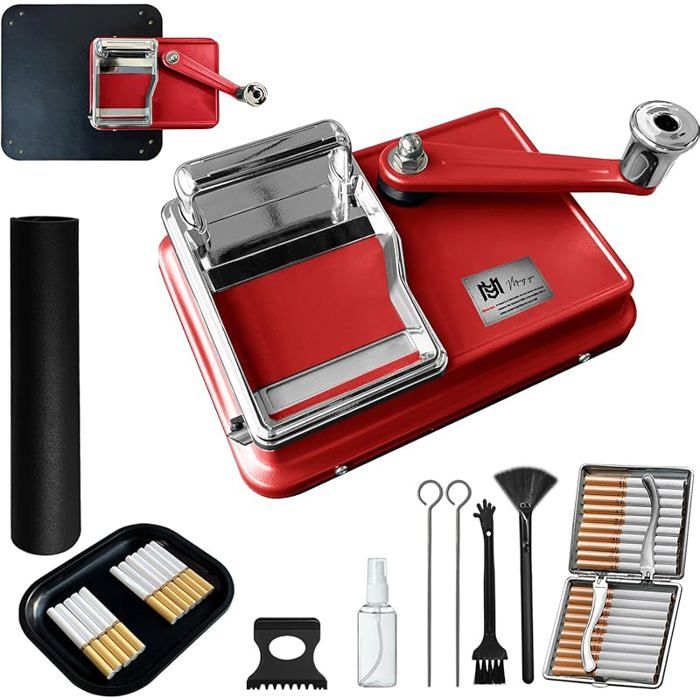 Machine à tuber les cigarettes manuelle 8 mm u2013 Tubeuse cigarette en  métal robuste avec accessoir ACCESSOIRE POUR MACHINE A PATE