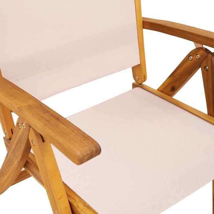 Mode Chaises pliables de jardinCHEZ YIYISet de 4Fauteuil de relaxation élégantbois dacacia et textilène 57x72x109 c2112