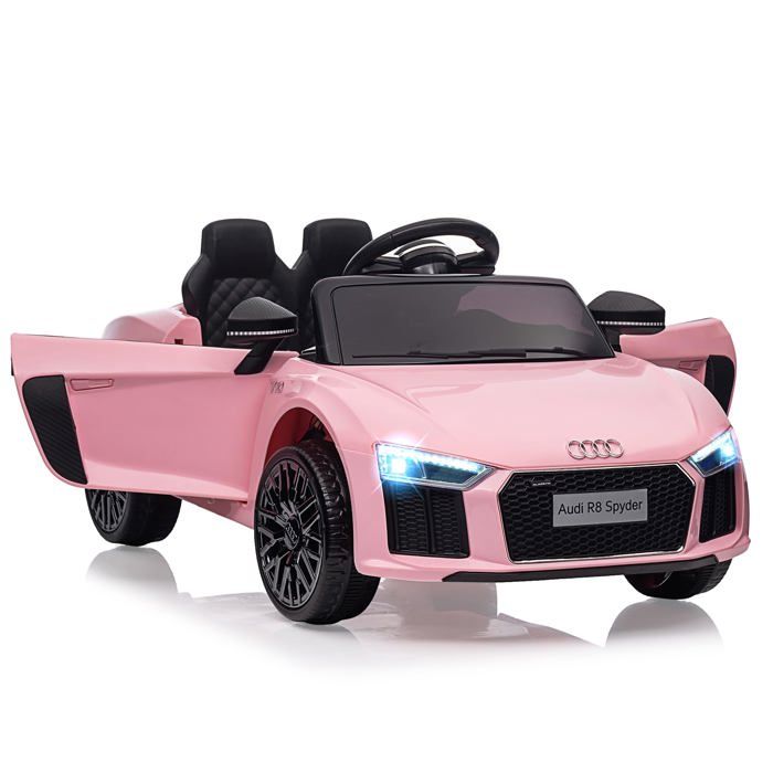 GRAVEE Voiture &eacute;lectrique enfant &ndash; Mod&egrave;le Audi sport d&eacute;capotable &ndash; T&eacute;l&eacute;commande ceinture s&eacute;curit&eacute; LED musique suspension - Rose 