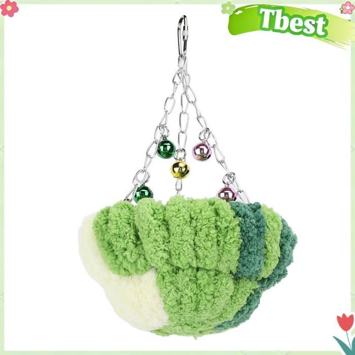 Tbest Balançoire suspendue pour nid doiseau Nid doiseau chaud et confortable en peluche animalerie voliere Petit vert foncé