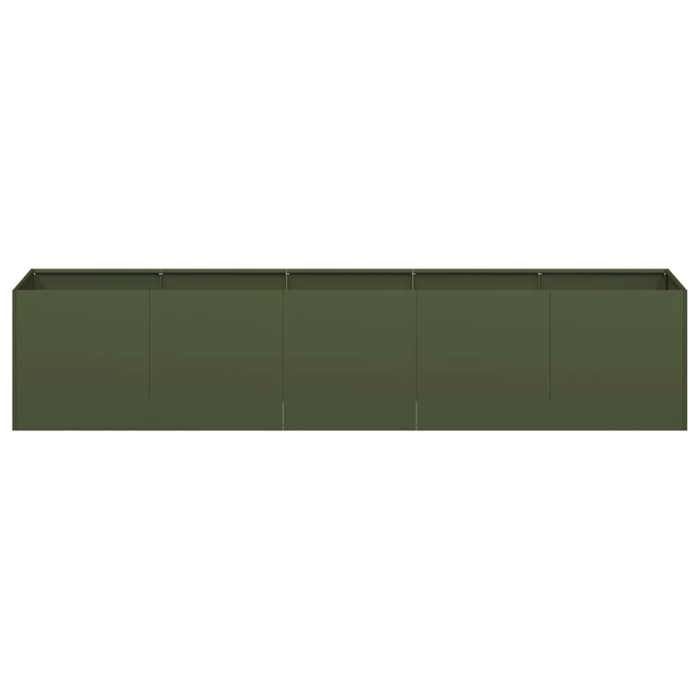 Meuble Déco - Support/Pot de Fleurs - Jardinière vert olive 200x40x40 cm acier laminé à froid luf8426620 Meuble Déco - Support/Pot de Fleurs - Jardinière vert olive 200x40x40 cm acier laminé à froid luf8426620