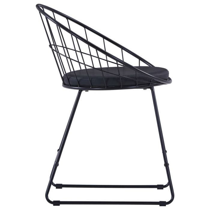 Chaises cuisine(2 pcs) - Noir - Chaises à manger - 2 personnes - noir acier 58x51x72.5 cm F2990