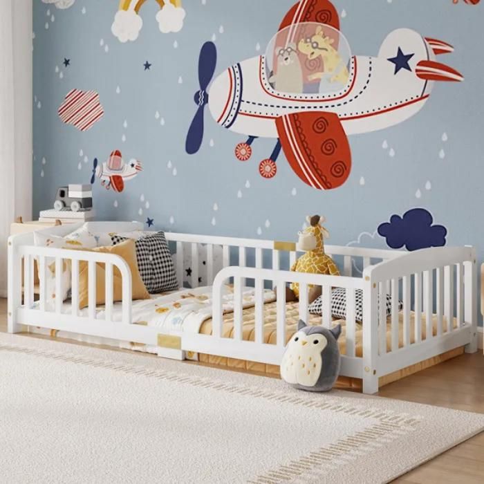 EroPand-Lit Enfant 90 × 200 cm Évolutif avec Barrières de Sécurité Lit Bébé Blanc blanc LIT EVOLUTIF