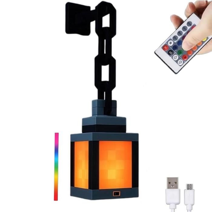Veilleuse Pixel Lantern lampe murale et de table portable avec 16 couleurs de lumière dambiance LED idéale pour les ch