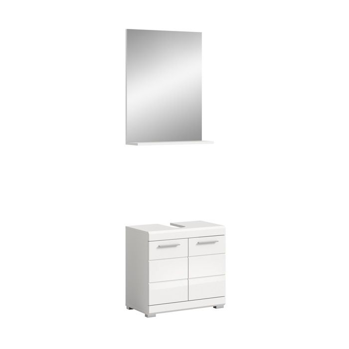 [en.casa] Ensemble de salle de bain Scout blanc brillant