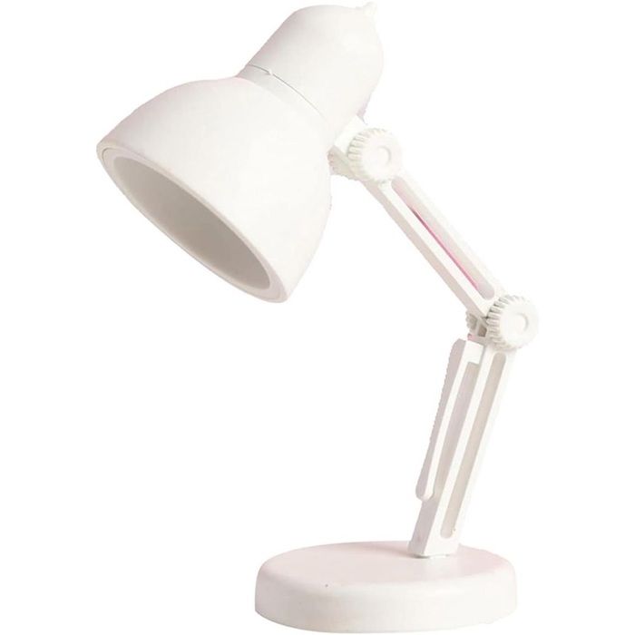 Lampe robot rétro blanche en métal style industriel pour chevet et bureau