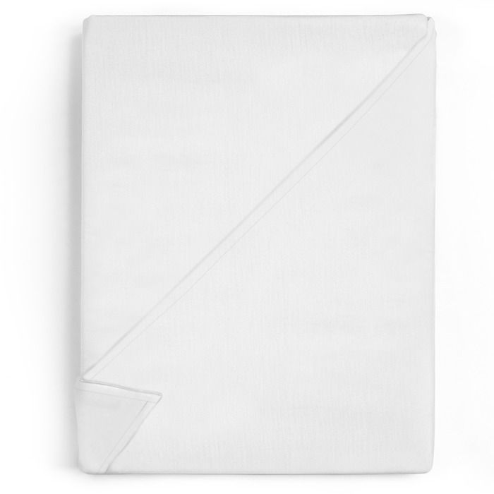 Drap Plat Blanc Lot de 2: 200 x 220 cm - Draps de lit 100% Coton, Qualité Hôtelière, Doux et Respirant Couverture 125 g-m²