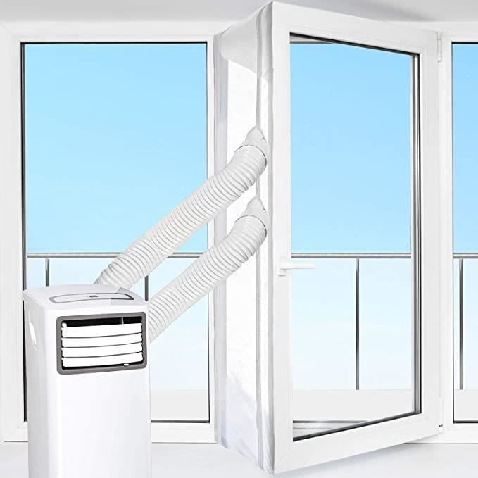 Joint de Fenetre Climatisation Mobile - AMOUNE - Universel - Blanc - 600 CM Tissu Calfeutrage