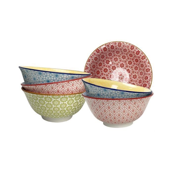 Lot De 6 Bols Kiyose Noir Et Blanc Diamètre 8 Cm - Porcelaine Élégante