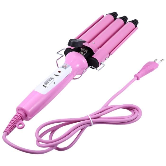 "Magic Hair Curling Ceramic Iron 3 Barrel Clamp Salon Professionnel