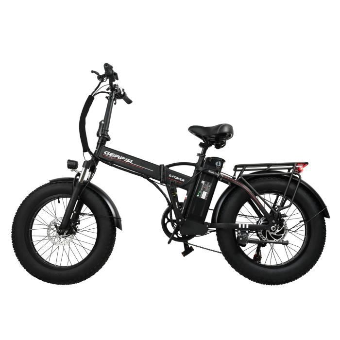 Vélo électrique pliable 20'' - GERPSI D1 - 750W Li-Ion 48V - 13 Ah SHIMANO 7 Vitesses - Freins à disques - Noir