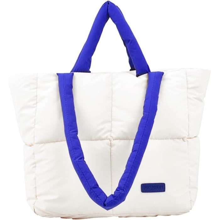 Sac fourre-tout matelassé en velours côtelé et fleuri - Sac à