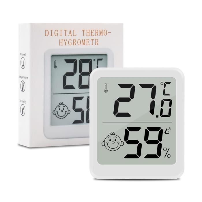 Lot De 2 Thermomètres Hygromètres Digitaux Mini - Précision Température/humidité - Affichage Confort - Pour Intérieur, Chambre Bébé, Cave