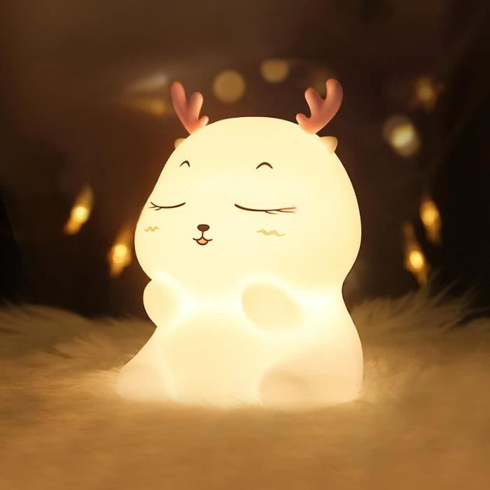 Veilleuse Axolotl Rose - Lampe De Chevet Silicone Tactile Rechargeable - Pour Enfants Et Bébés