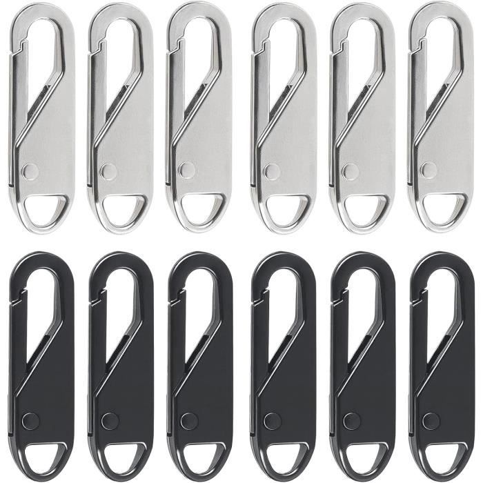 Lot de 12 fermetures éclair pour réparation de fermeture éclair, en métal, kit de réparation