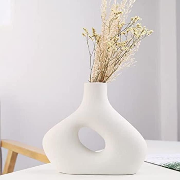 MISNODE Vase En Céramique Forme Fraise - Décoratif Vintage Pour Fleurs - Pièce Maîtresse Maison/Bureau - Jaune