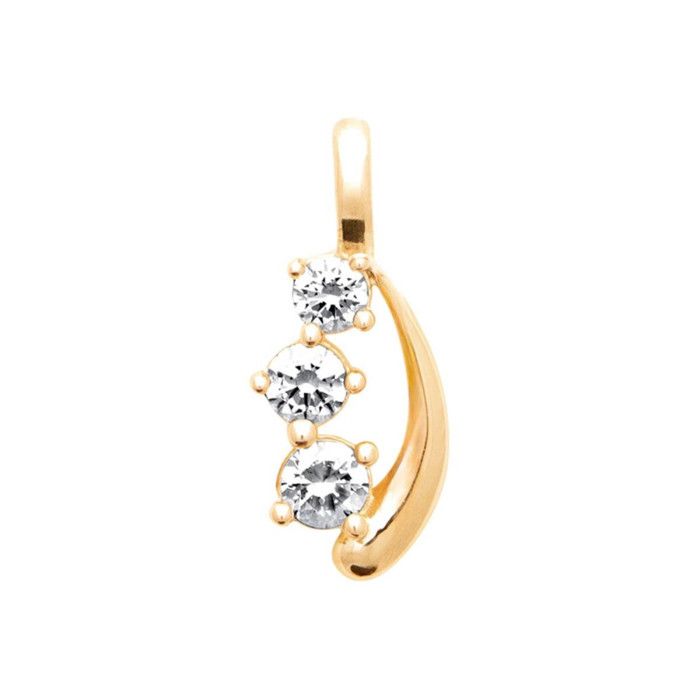 Pendentif design moderne et poetique zirconium plaqué or 750/000 poinçon Pendentif design moderne et poetique zirconium plaqué or 750/000 poinçon
