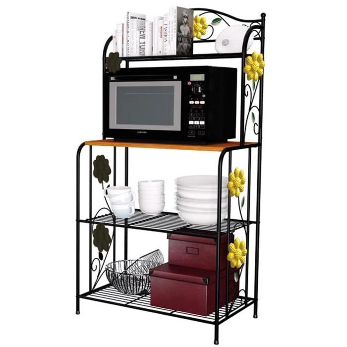 Etagère Micro-ondes Meuble de Rangement Cuisine Casier ...