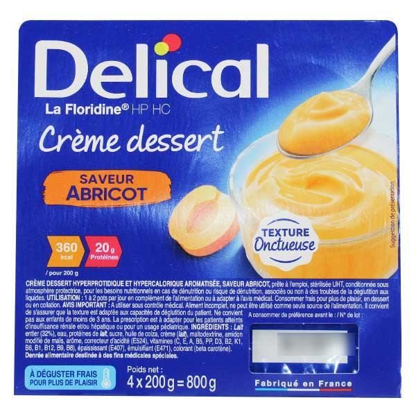 Delical Crème Dessert HP HC La Floridine Abricot Lot de 4 x 200g