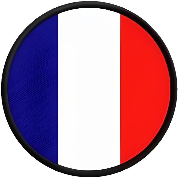 Patch ecusson drapeau france francais imprime thermocollant rond
