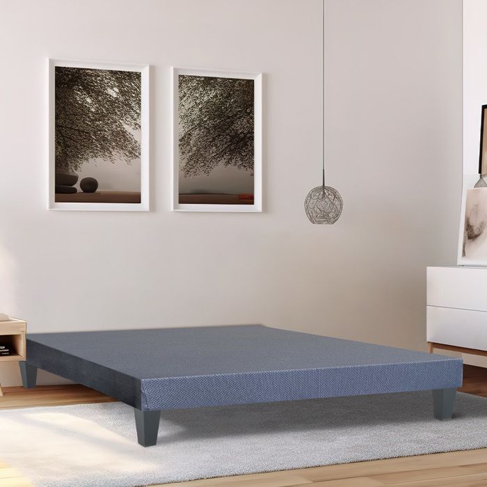 Sommier tapissier bois Kit 180x200 cm - Gris ciment - Livré en kit