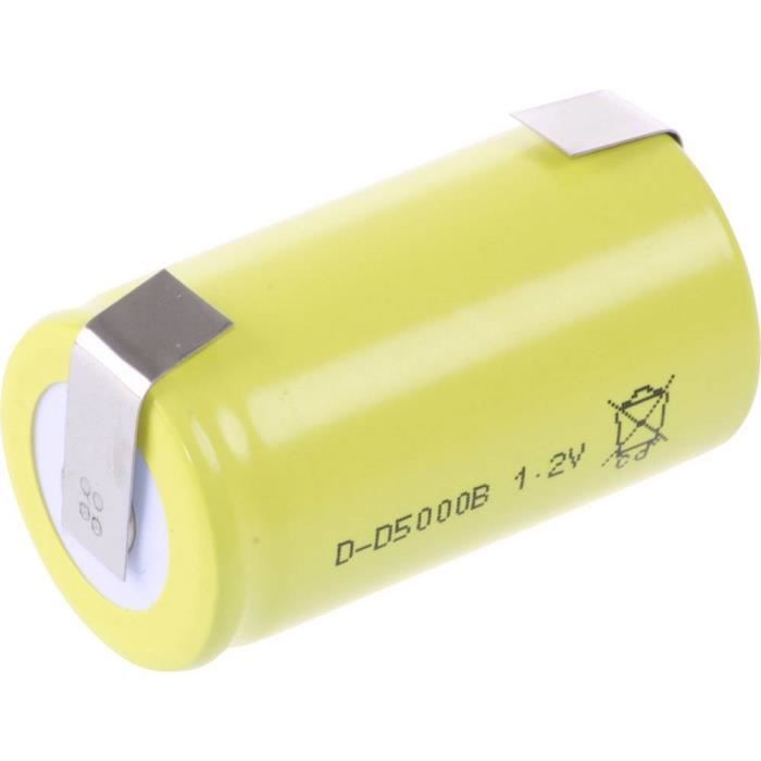 Pile rechargeable spéciale LR20 (D) Mexcel D5000B NS5000DILFU cosses