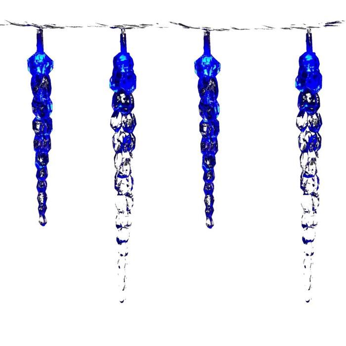 guirlande lumineuse voltronic stalactites à 40 leds bleues - 5,5m